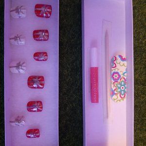 Christmas glittery nails w rhinestones ready to go adult or kids